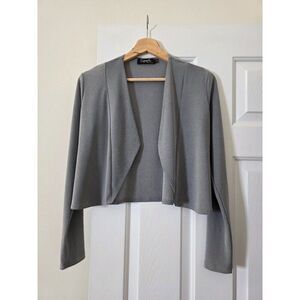 Simpli  Grey Crop Open Cardigan 8